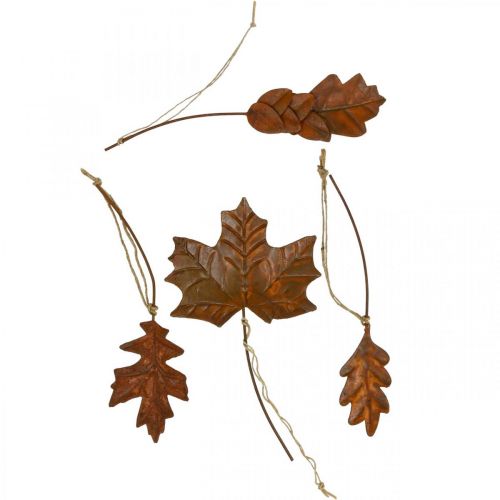 Floristik24 Herfstdecoratie bladeren metaal roest look L20cm 4st