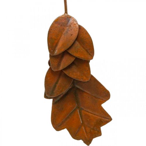 Artikel Herfstdecoratie bladeren metaal roest look L20cm 4st