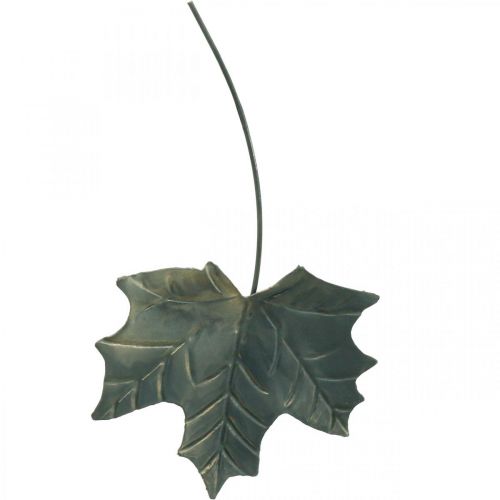 Artikel Herfst deco bladeren metaal zilvergrijs L20cm 4st