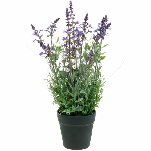 Bloemdecoratie lavendel in een pot met kunstplanten