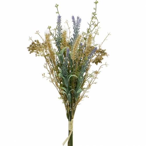 Floristik24 Kunst lavendelbos, zijden bloemen, veldboeket van lavendel met korenaren en moerasspirea
