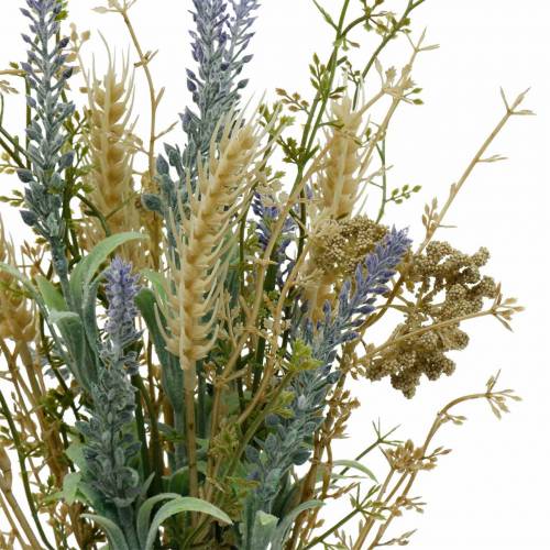 Floristik24 Kunst lavendelbos, zijden bloemen, veldboeket van lavendel met korenaren en moerasspirea