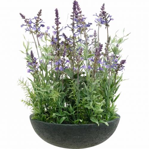 Floristik24 Lavendel Kom Kunstmatige Lavendel Zijden Bloemen Nepplanten