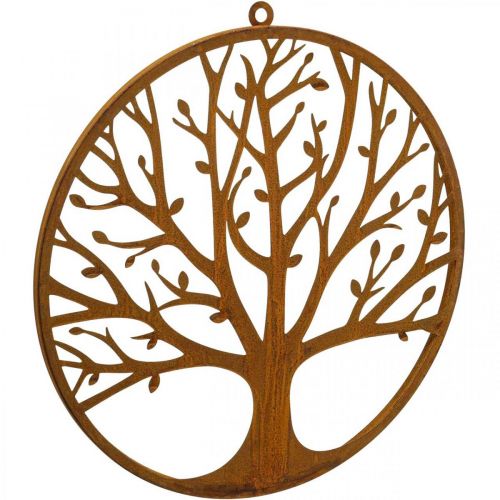 Floristik24 Wanddecoratie levensboom patina decoratie ring metalen ring Ø38cm