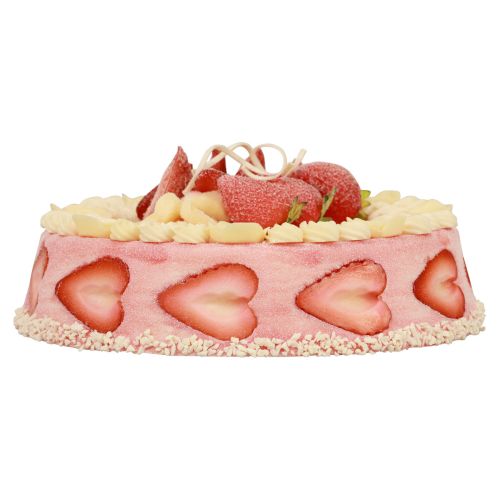 Floristik24 Voedseldummy, kunstcake aardbeiencrème Ø23cm H9,5cm