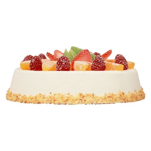 Floristik24 Voedseldummy, kunstcake met fruit Ø23cm H8,5cm