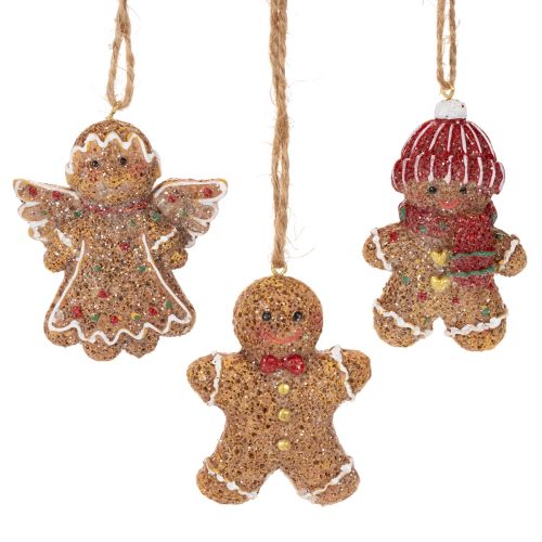 Decoratieve hangende ornamenten, kunstmatige peperkoekfiguurtjes, 7 cm, 3 stuks kopen | Floristik24.nl