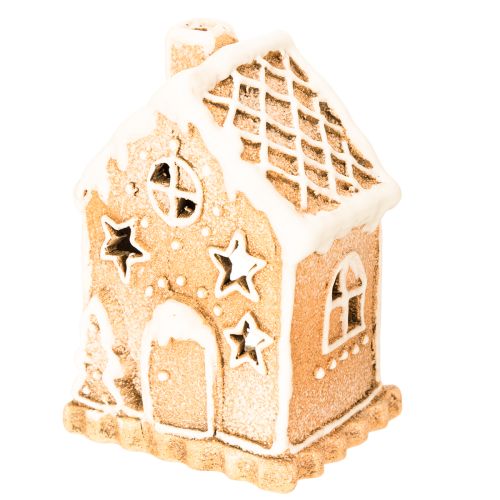 Peperkoekhuisje theelichthouder om neer te zetten en te decoreren, 13 cm | Floristik24.nl