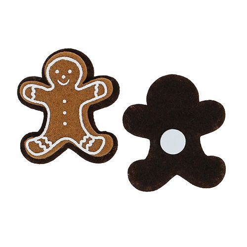 Floristik24 Peperkoekmannetjes van vilt om te lijmen 4cm 12 st