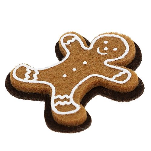 Floristik24 Peperkoekmannetjes van vilt om te lijmen 4cm 12 st