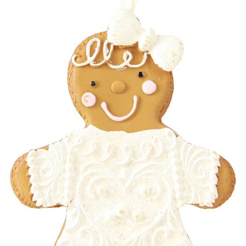 Artikel Peperkoekmannetje decoratie peperkoekvrouw om op te hangen H10,5cm 4st