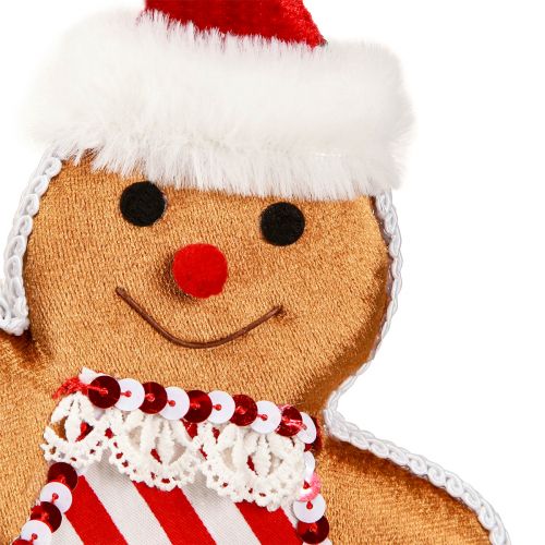 Artikel Peperkoekmannetje kerstdecoratie om op te hangen bruin H21cm 2st
