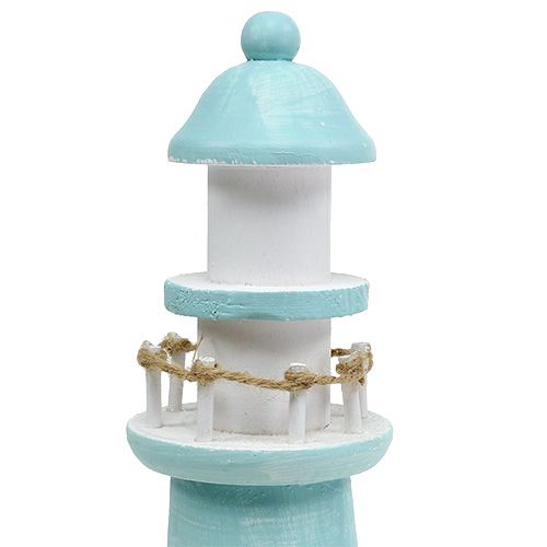 Floristik24 Vuurtoren Ø10cm H30cm blauw-wit