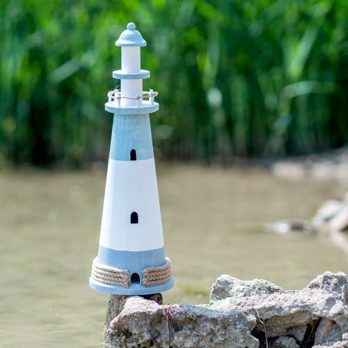 Floristik24 Vuurtoren Ø16cm H50.5cm Blauw