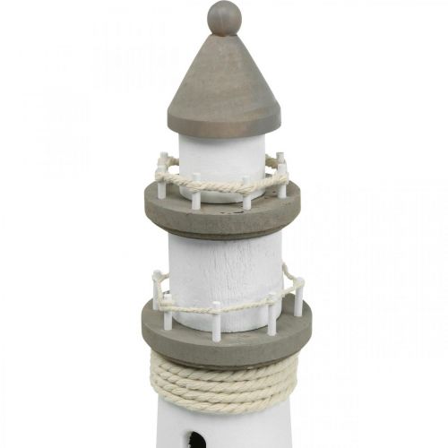 Floristik24 Vuurtoren houten decoratie maritiem wit, bruin Ø12cm H48cm