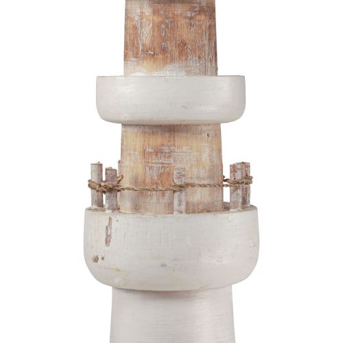 Floristik24 Vuurtoren decoratie maritieme decoratie hout naturel wit 58cm