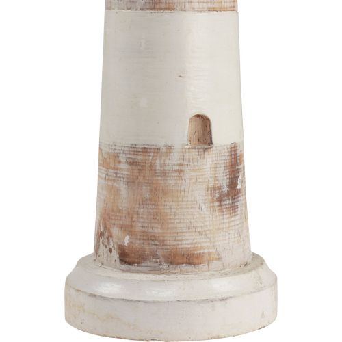 Floristik24 Vuurtoren decoratie maritieme decoratie hout naturel wit 58cm