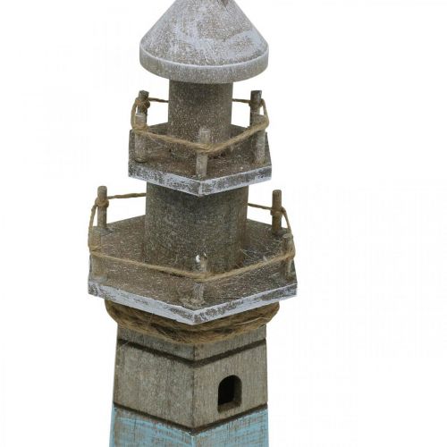 Floristik24 Vuurtoren om neer te zetten, maritiem houten decoratie naturel, blauw-wit shabby chic H54cm