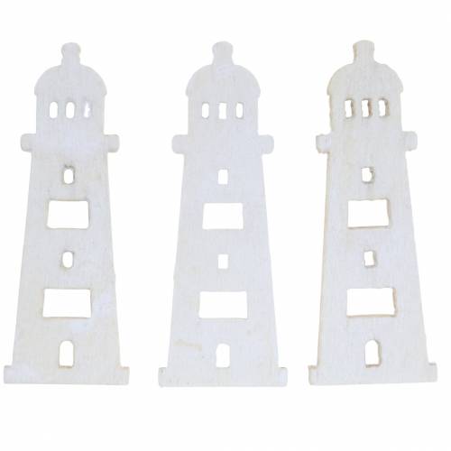 Strooidecoratie vuurtoren hout naturel 4cm 72 st