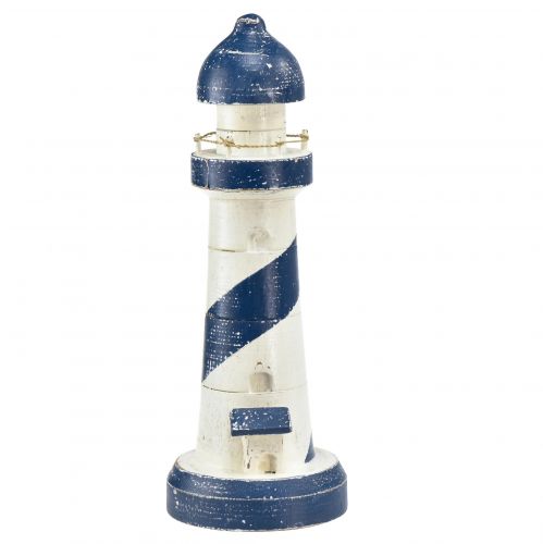 Floristik24 Vuurtoren Maritiem tafeldecoratie blauw wit Ø10,5cm H28,5cm