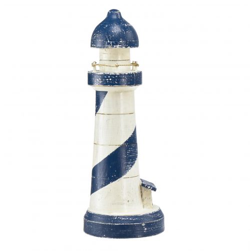 Artikel Vuurtoren Maritiem tafeldecoratie blauw wit Ø10,5cm H28,5cm