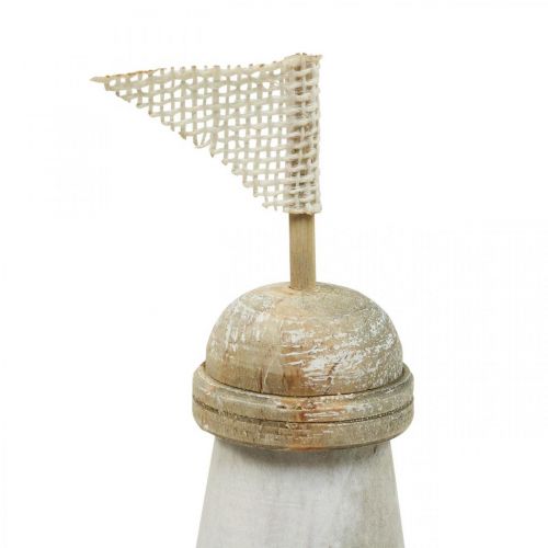 Artikel Houten vuurtoren maritieme houten decoratie rood wit H30,5cm