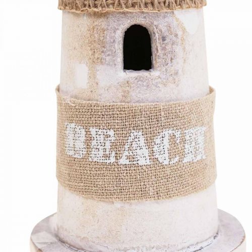 Floristik24 Houten Vuurtoren Maritiem Hout Deco Wit H25cm