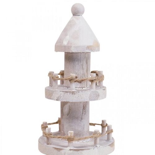 Floristik24 Houten Vuurtoren Maritiem Hout Deco Wit H25cm