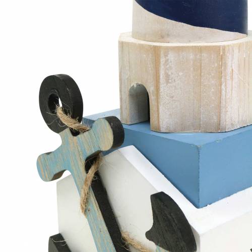 Floristik24 Maritieme deco vuurtoren donkerblauw 34cm