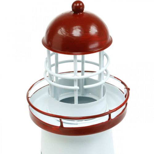 Floristik24 Vuurtoren rode maritieme decoratie metalen zomerdecoratie