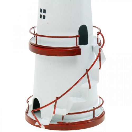 Floristik24 Vuurtoren rode maritieme decoratie metalen zomerdecoratie