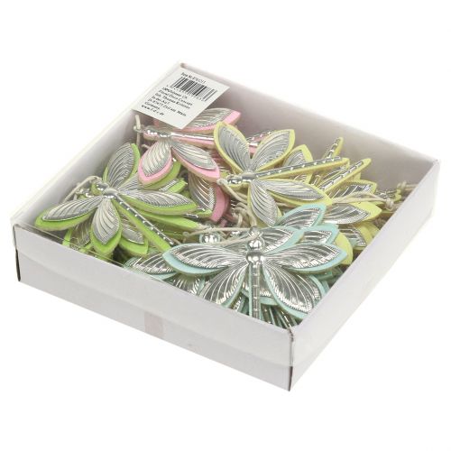 Floristik24 Libellen voor het ophangen van diverse kleuren 7 cm x 5,5 cm 28 stks