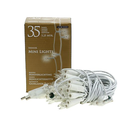 Floristik24 Fairy lights mini 35 stuks 5.25m voor binnen wit / transparant
