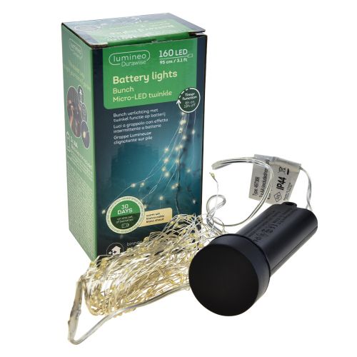 Floristik24 Lichte trailtimer batterij Twinkle 140cm 160 Micro LED