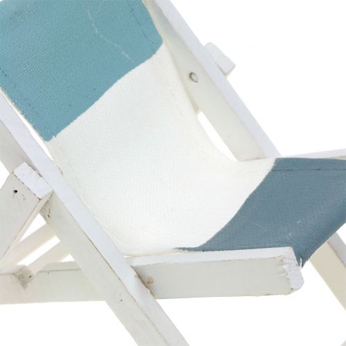 Floristik24 Decoratieve ligstoel wit-blauw-grijs H10cm