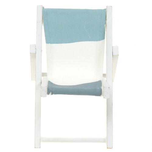 Floristik24 Decoratieve ligstoel wit-blauw-grijs H10cm