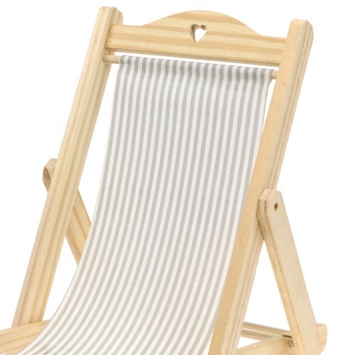Floristik24 Deco ligstoel grijs-wit H24cm