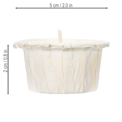 Artikel Theelichtjes in papieren hoesje voor feestelijke gelegenheden en sfeervolle momenten. Light One 4cm 50 stuks