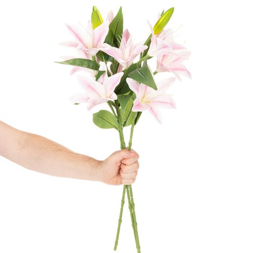 Kunstmatige leliebloem, bloem met steel, decoratie, 68 cm, 3 stuks | Floristik24.nl