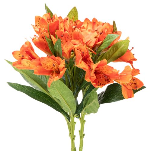 Kunstmatige oranje Alstroemeria-bloem, kunstmatige boeketdecoratie, 75 cm, 3 stuks