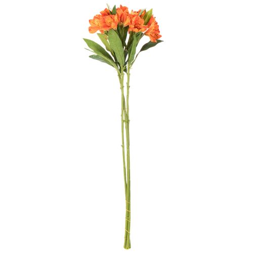 Kunstmatige oranje Alstroemeria-bloem, kunstmatige boeketdecoratie, 75 cm, 3 stuks | Floristik24.nl