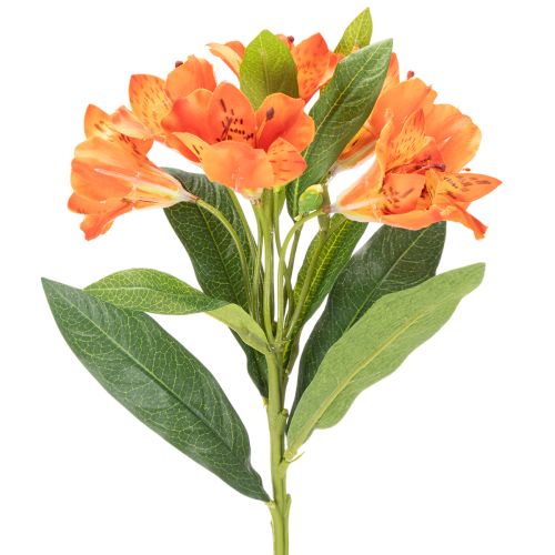 Kunstmatige oranje Alstroemeria-bloem, kunstmatige boeketdecoratie, 75 cm, 3 stuks | Floristik24.nl