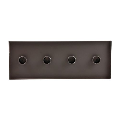 Kaarsenhouder metaal zwart kaarsenbakje 35x13x2cm