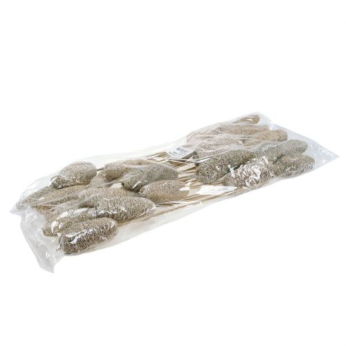 Artikel Luffa klein op een stokje white washed 25 st