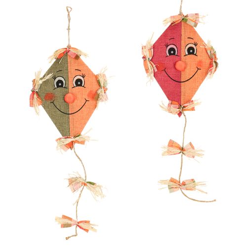 Grappige decoratieve draak om op te hangen oranje 18×26cm 2 stuks