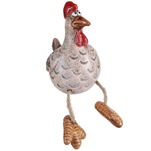 Floristik24 Grappige kip keramiek decoratie randkruk Pasen 9,5cm 3 st