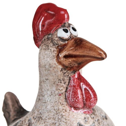 Floristik24 Grappige kip keramiek decoratie randkruk Pasen 9,5cm 3 st