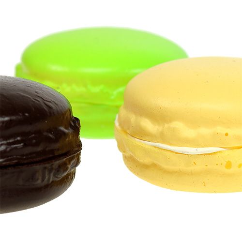 Artikel Decoratieve macaron meringue gebakjes, kleurrijk assorti. 5 cm 8 stuks