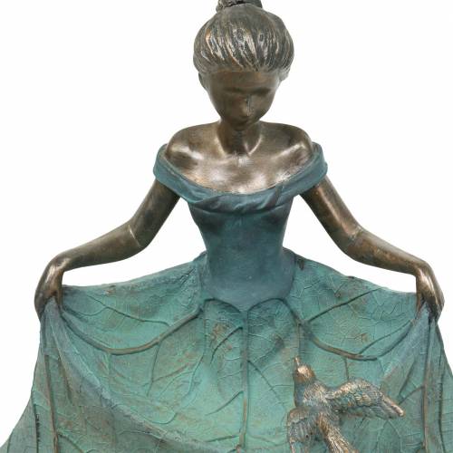 Artikel Vogelbad tuinfiguur meisje in bloemenjurk H33.5cm