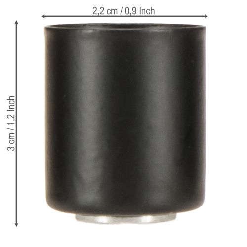 Artikel Magnetische kaarsenhouder, zwart metaal, H3cm, 4 stuks